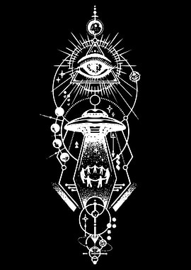 Mystical Eye and UFO Symbol