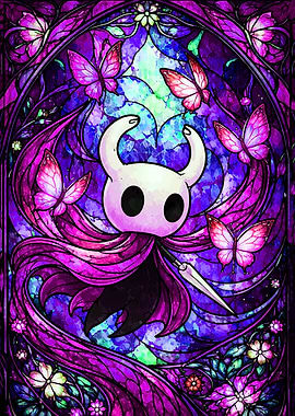 The Knight with Butterflies in Stained Glass