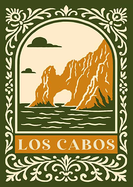 Los Cabos Arch Rock Vintage Poster