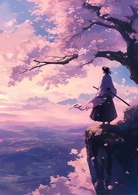 Samurai Under Cherry Blossoms