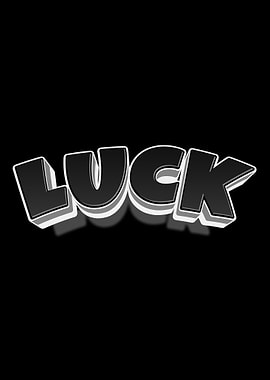 3D Text Art of the word LUCK