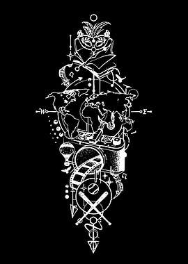 Whimsical Collage of Travel and Hobbies