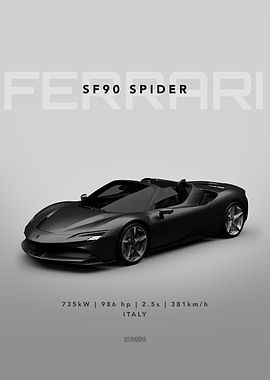 Ferrari SF90 Spider - White Background