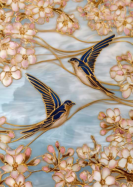 Swallows and Cherry Blossoms