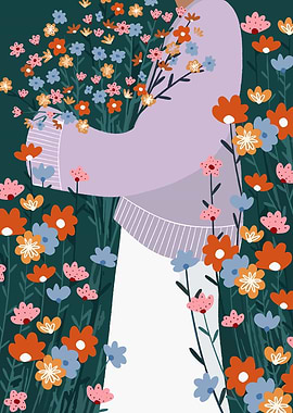 Person Holding a Bouquet of Flowers