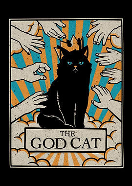 The God Black Cat Tarot Card