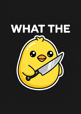 Cute Chick Holding a Knife