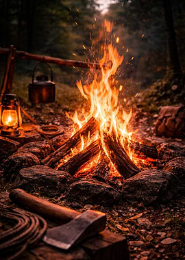 Campfire in the Woods