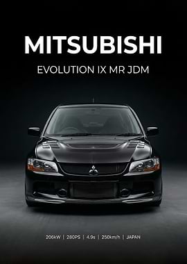 black Mitsubishi Evolution IX MR JDM