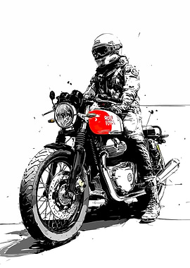 Rider on a Royal Enfield Motorcycle