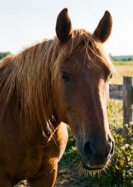 Close-up of a brown horse