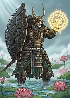 Samurai Warrior with Magical Energy