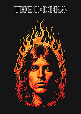 The Doors Jim Morrison Flaming Portrait