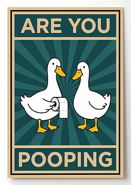 Funny Ducks Toilet Paper Poster