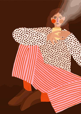 Woman with Coffee and Steam