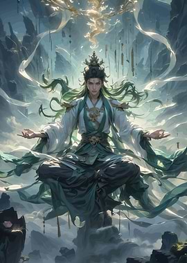 Meditating Fantasy Warrior