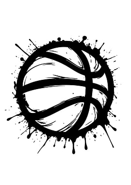 Basketball Splatter Art