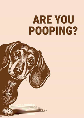 Are You Pooping? Funny Peeking Dachshund Dog Bathroom Humor