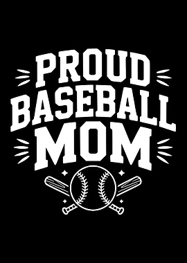 Proud Baseball Mom Text Art