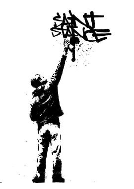 Graffiti Artist Spray Painting