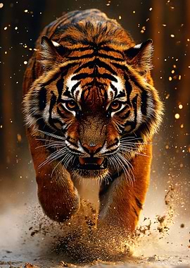 Tiger Charging Forward
