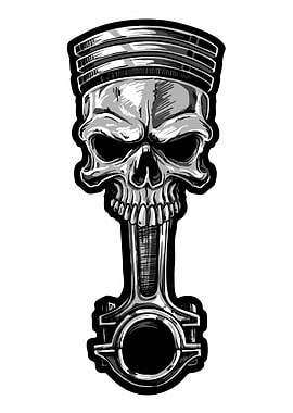 Skull Piston Engine Part