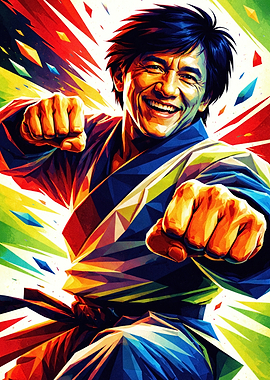 Martial Artist in Dynamic Pose