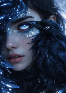 Mystical Woman with Raven