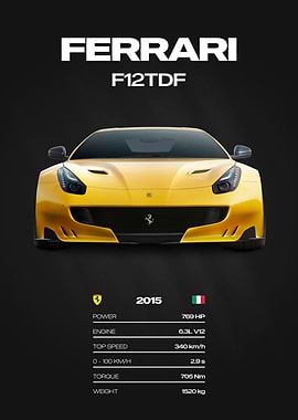 Ferrari F12tdf Car Poster