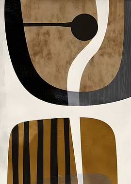 Abstract Mid-Century Modern Art