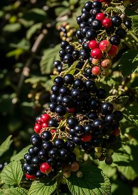 Blackcurrants on a Branch