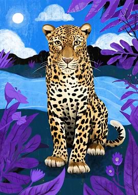 Leopard in a Lush, Mystical Jungle