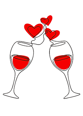 Wine Glasses and Hearts
