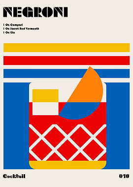 Negroni Cocktail Poster