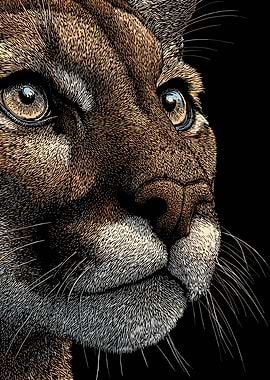 Close-up of a Cougar's Face