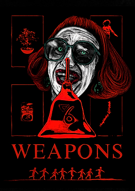 Creepy Woman with 'WEAPONS' Text