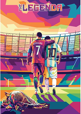 Ronaldo and Messi in a stadium