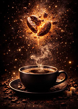 Exploding Coffee Beans and Hot Coffee