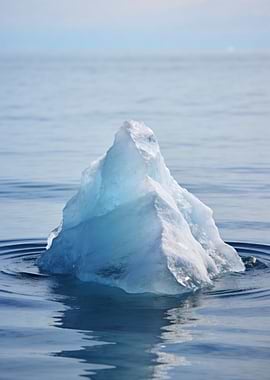 Iceberg Floating in Calm Water