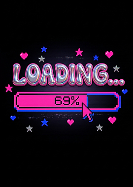 Retro Loading Screen with 69%