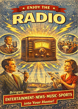 Enjoy the Radio Vintage Poster