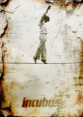 Incubus band logo on distressed background