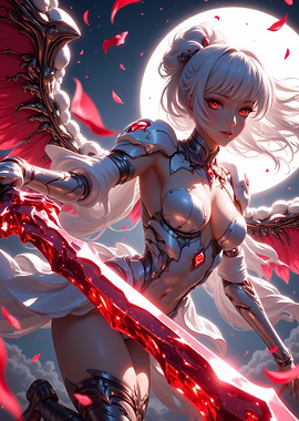 Anime Warrior with Red Sword