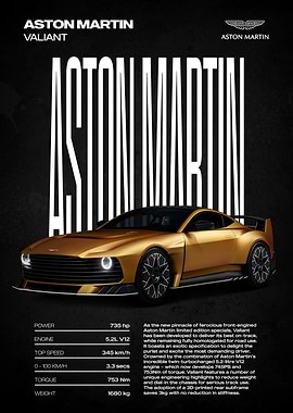Aston Martin Valiant Car Poster