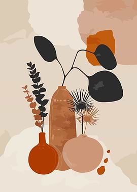 Boho Abstract Floral Vases
