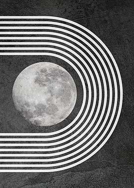 Minimalist Moon and Arcs