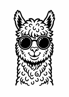 Cool Llama Wearing Sunglasses