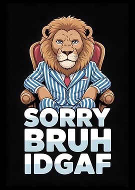 Lion in Suit with Text