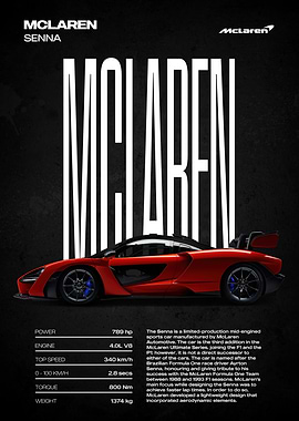 McLaren Senna Supercar Poster