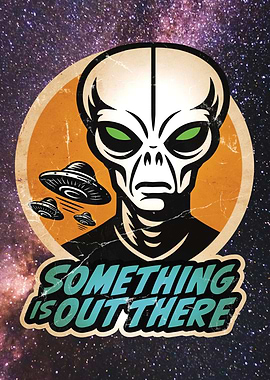 Alien and UFOs Retro Poster